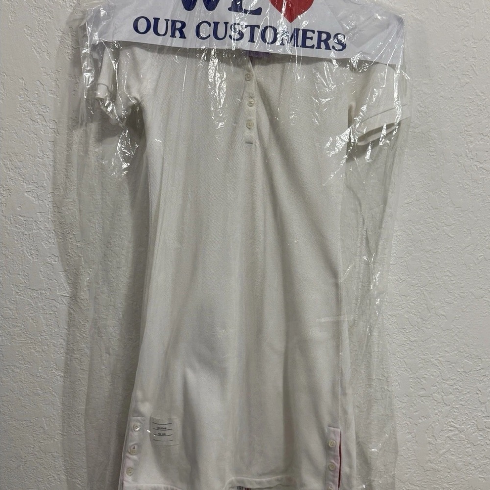 Thom Browne White Polo Dress just dry cleaned stripe on back size 1 pique style